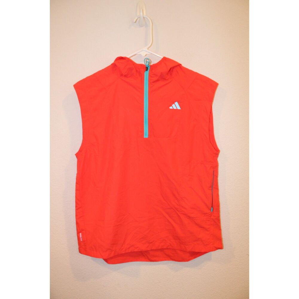 adidas Womens Adizero Vest packable size small coral orange - Picture 3 of 10